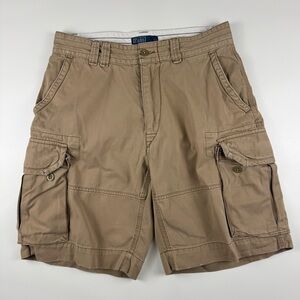 Y2k Polo Ralph Lauren Khaki Cargo Utility Shorts 10” Inseam Men’s 32 Paratrooper